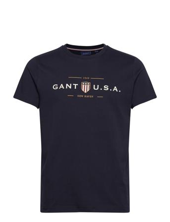 D1. Banner Shield Ss T-Shirt T-shirts Short-sleeved Navy GANT