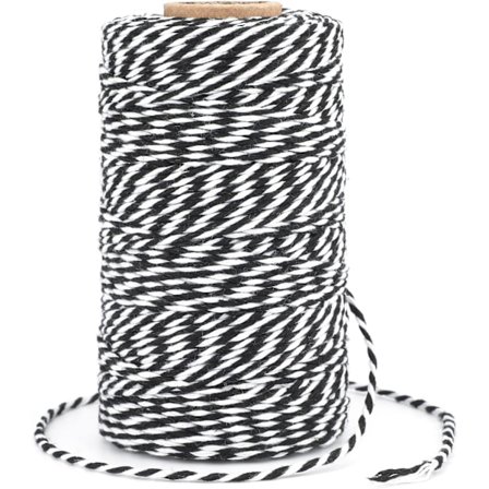 100M Svart og Hvit Garn Rød Julerøpe Rød Julegarn