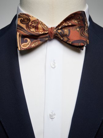 John Henric Men's Braune Fliege Paisley Size Self-tied