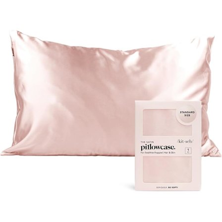 *Kitsch 100% satin örngott, mjukare än silke, veganskt sidenörngott, standard (rouge)