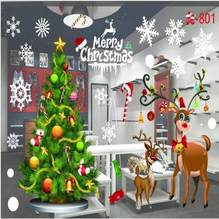 Ikkunakoriste Jouluikkuna koriste Joulupukki itseliimautuva KLB