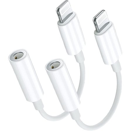 Apple Mfi Certifierad 2-pack Lightning till 3,5 mm Hörlursadapter, iPhone Dongelkabel Hörlurar Konverterare Kompatibel med IP