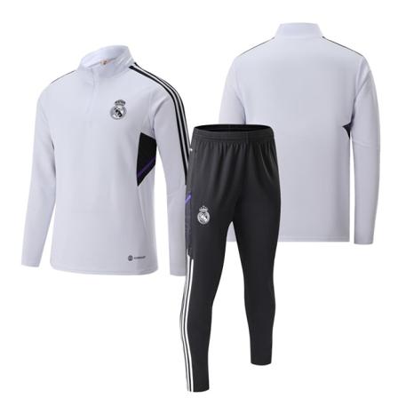23 ny Real Madrid träningströja för fotboll långärmad vuxen ståkrage med halv dragkedja höst- och vintertröja Real Madrid L [height: 165-170cm]]