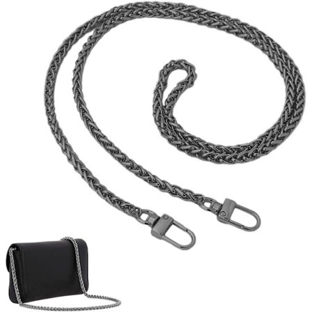 Taskekæde 120 cm, skulderrem til tasker, bærerem, kæde til håndtasker, håndtaskekæde, skulderrem, metalkæderem til skuldertaske