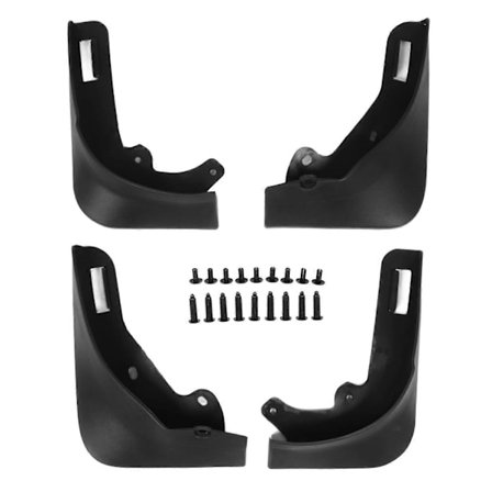 4 stk. bilskvettlapper foran og bak, svarte, erstatning for Tesla Model Y 2021–2023