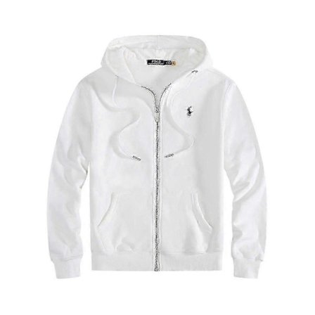 Broderad Polo Hoodie Set för Män med Fleecejacka och Kofta