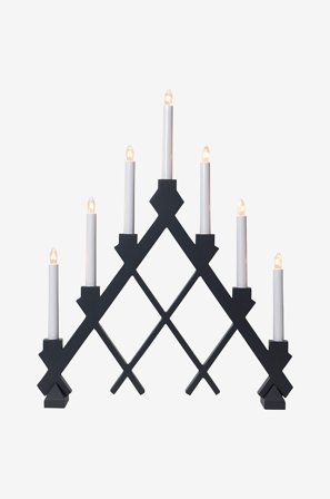 Star Trading - Ljusstake Rut - Svart - Adventsljusstakar - Från Homeroom