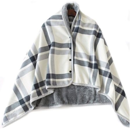 Sjalfilt, Fleece Bärbar Filt, 2 i 1 Sjal Flanellfilt för Vardagsrum Soffa Hemmakontor Skola