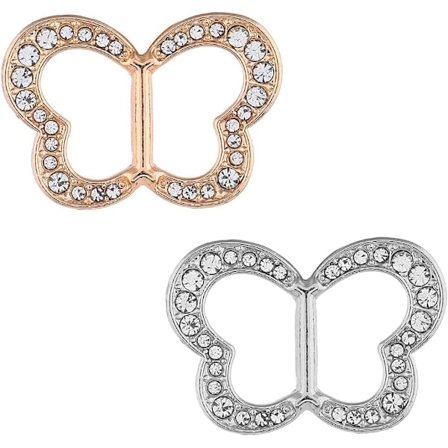 2 Stykker Skjerfspenne Skjerfring Spenne Rhinestone Skjerfspenne Sommerfuglform Skjerfspenne Klips Silkeskjerf Lås Ring Spenne T-skjorte Klips Klemme 