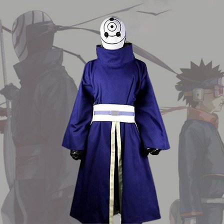 Shippuden Uchiha Obito/madara Cosplay-asu Halloween-karnevaali Ninja-taisteluasu Sininen Kimono Ei Maskia Räätälöity -a
