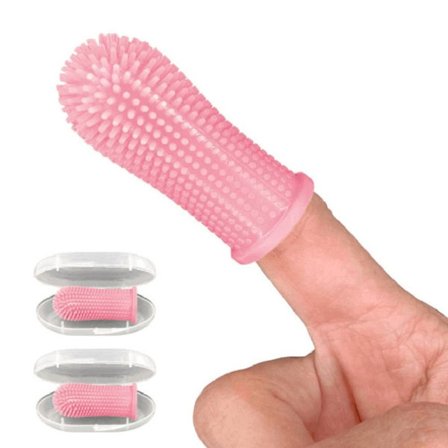 Baby Finger Tandbørste Silicon Tandbørste PINK 2 STK 2 STK