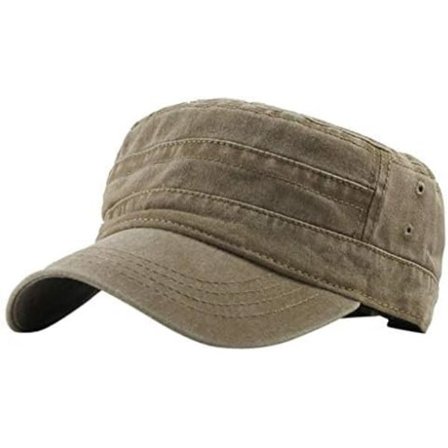 Vasket bomulds militærkasketter Vintage Unikt design Kadet Armé kasketter Flad kasket - Åndbar udendørs militærkasket til mænd og kvinder