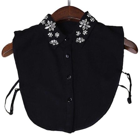 Naisten sifonki tyylikäs koru teko kaulus teko kristalli strassikivi kukka helmikoristeltu teräväkärkiset lapaset irrotettava pusero puolipaidat 