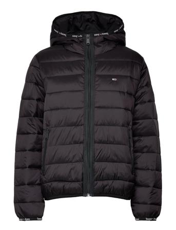 Tjw Quilted Tape Hooded Jacket Vuorillinen Takki Topattu Takki Musta Tommy Jeans