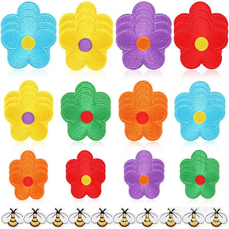 26 st broderade strykjärns-på-lappar sy på lappar för kläder jeans