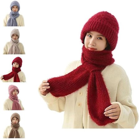 Integroitu korvasuoja tuulenpitävä pipohuivi, neulottu paksuuntava hattu talvi, talvi lämmin neulottu hattuhuivi, hattuhuivi