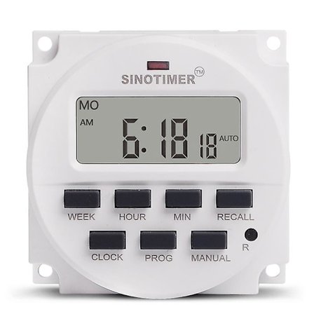 Sinotimer 15.98 Tums LCD Digital Timer 12v Dc 7 Dagar Programmerbar Tidbrytare tm618n-4