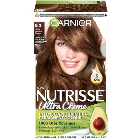 Garnier Nutrisse Ultra Créme 5.3 Light Golden Brown, Hår, Hårfarve, Permanent Hårfarve