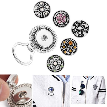 6 st (Diamantnål + 5 knappar) Magnetisk Glasögonhållare Dam B