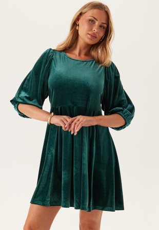 VILA - Viemily O-neck 3/4 SHORT DRESS - Ponderosa Pine - Kläder - - Bubbleroom