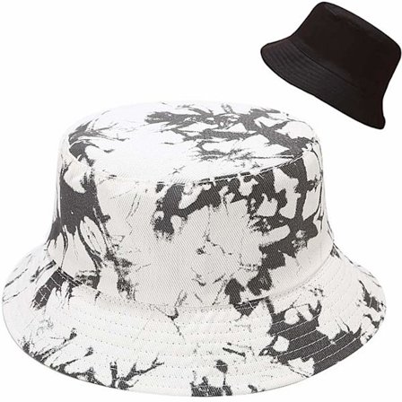 Bucket Hat med Bred Kant, Vändbar Dubbelsidig (Grön och Rosa)