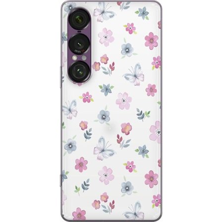 Mobilskal till Sony Xperia 1 VII med Blommor och fjärillar