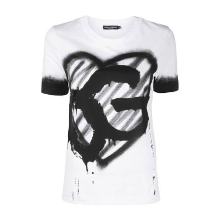 Dolce & Gabbana T-shirt With Logo Hvid, Dame T-shirts