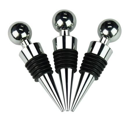 3 kpl viini- ja juomapullon tulppaa, sinkkiseoksesta valmistettu pallomainen viinitulppasetti/koristeelliset viinitulpat