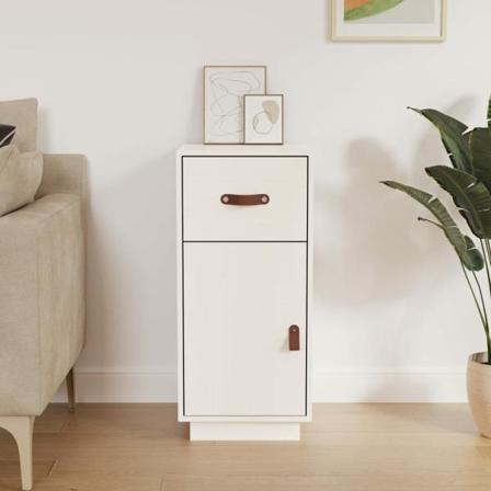 Vidaxl Skåp Vit 34x40x75 Cm Massiv Furu Vit