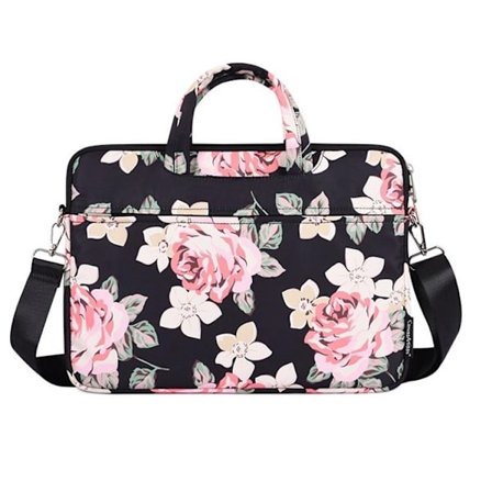 CANVASARTISAN Datorfodral 13" Floral H40-C22 med Axelrem - Svart