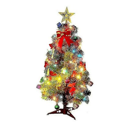 Mini kunstig juletre, juleborddekorasjon med LED-lys (FMY)