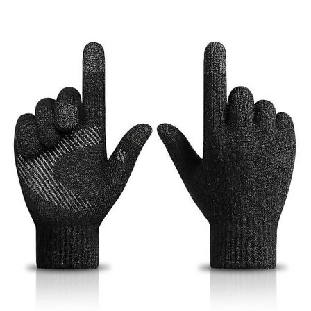 Vinterhandsker til mænd og kvinder, varme touchscreen-handsker til koldt vejr S-XL Sort