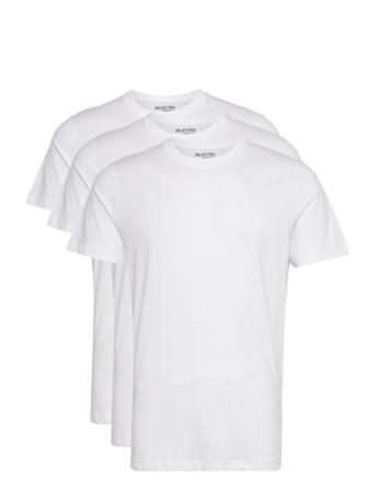 Slhaxel Ss O-Neck Tee W 3 Pack Noos T-shirt Hvid Selected Homme