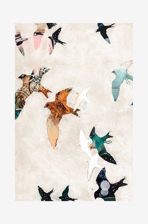 Malerifabrikken - Poster Abstract Birds 1 - Beige - Posters - Från Homeroom