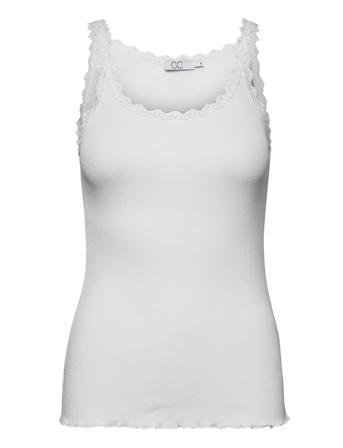 Cc Heart Poppy Silk Lace Camisole Top Ærmeløs Top Hvid Coster Copenhagen