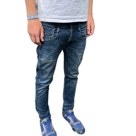 Replay Anbass hyperflex jeans blå, stl 30