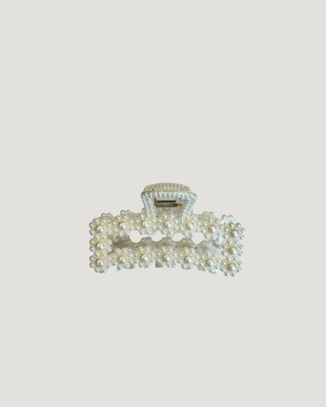 Dark Department Vintage Pearl Hair Claw Square Hvid Accessoarer Pige - Kids Brand Store