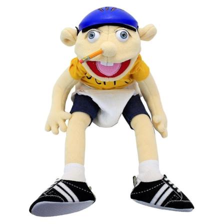 Jeffy plysjleketøy 60cm Jeffy lue hånddukke spill utstoppet dukke gaver actionfigur (FMY)