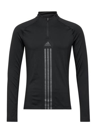 M 1/4 Zip Ls T-Langærmet Skjorte Sort Adidas Performance