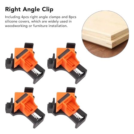 4 stk. retvinklede clips med fjederbelastning 90 graders hjørneklemme til træbearbejdning stansning installation