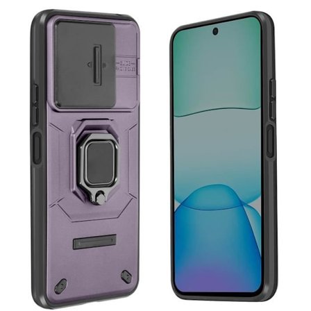 Kuori Xiaomi Redmi 13 - Tumma violetti - Kaksoismateriaali - Liukuva kameransuoja - Kääntö rengas