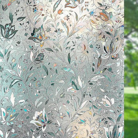 Ikkunakalvo yksityisyyden suojaan, itseliimautuva, läpinäkymätön, koristeellinen, lasimaalauskalvo, ikkunaverho (40 x 200 cm)