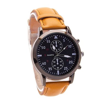 Herrklocka Street Classic Läder - Ljusbrun