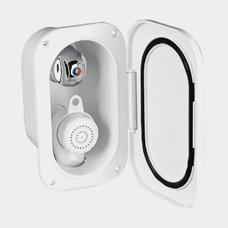 Boat shower / recessed shower with mixer Nuova Rade, vertical installation, with 3 meter hose, plastic lid, white