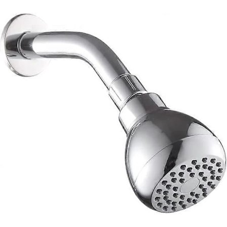 Højtryks Brusehoveder til Hjem med Lavt Tryk - 3 Tommer Fast Brusehoved - Lækagesikker med Justerbar Drejelig Kugleled i Poleret Krom med PTFE