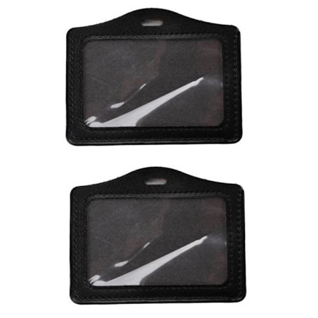 2 kpl ID-korttikotelo PU Pääsykortti / ID-kortti - Musta Musta