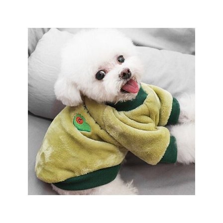 Varmt fleece husdjurskläder paket söt frukt tryck kappa skjorta jacka husdjur tröja för små medelstora hund katt nalle bulldog fr