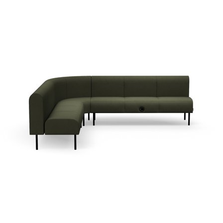 Sofa VARIETY, 90° Innenecke, mit USB-Steckdose, Stoff Blues CSII, oliv