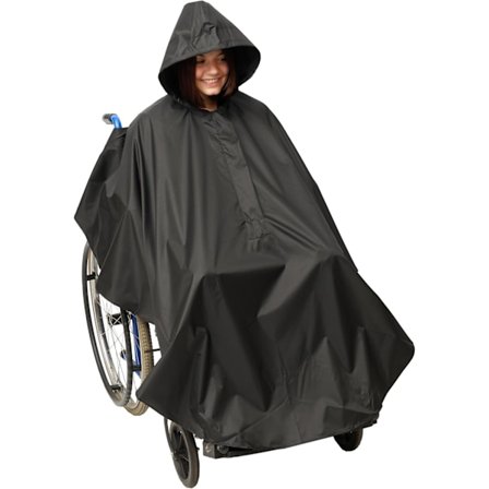 Rullstolsregnöverdrag Poncho - Vattentät och Vindtät | Perfekt Skydd mot Regn och Vind - Passar Alla Standard Rullstolar