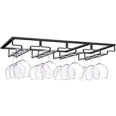 4 rivin lasiteline, ripustettava viinilasi pidike, käännetty viinilasi teline, kaapin alle viinilasi pidike ruuveilla, rauta viinilasi pidike, 4 riviä